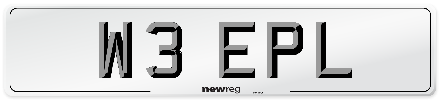 W3 EPL Number Plate from New Reg